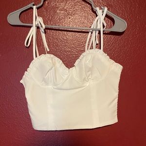 SHEIN white ruffle tank top